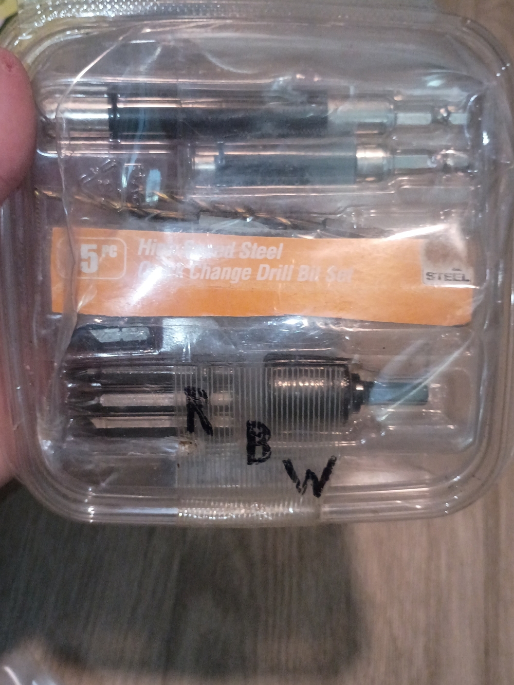 5pc Heat-Treated Steel Quick-Change Drill Bit Set